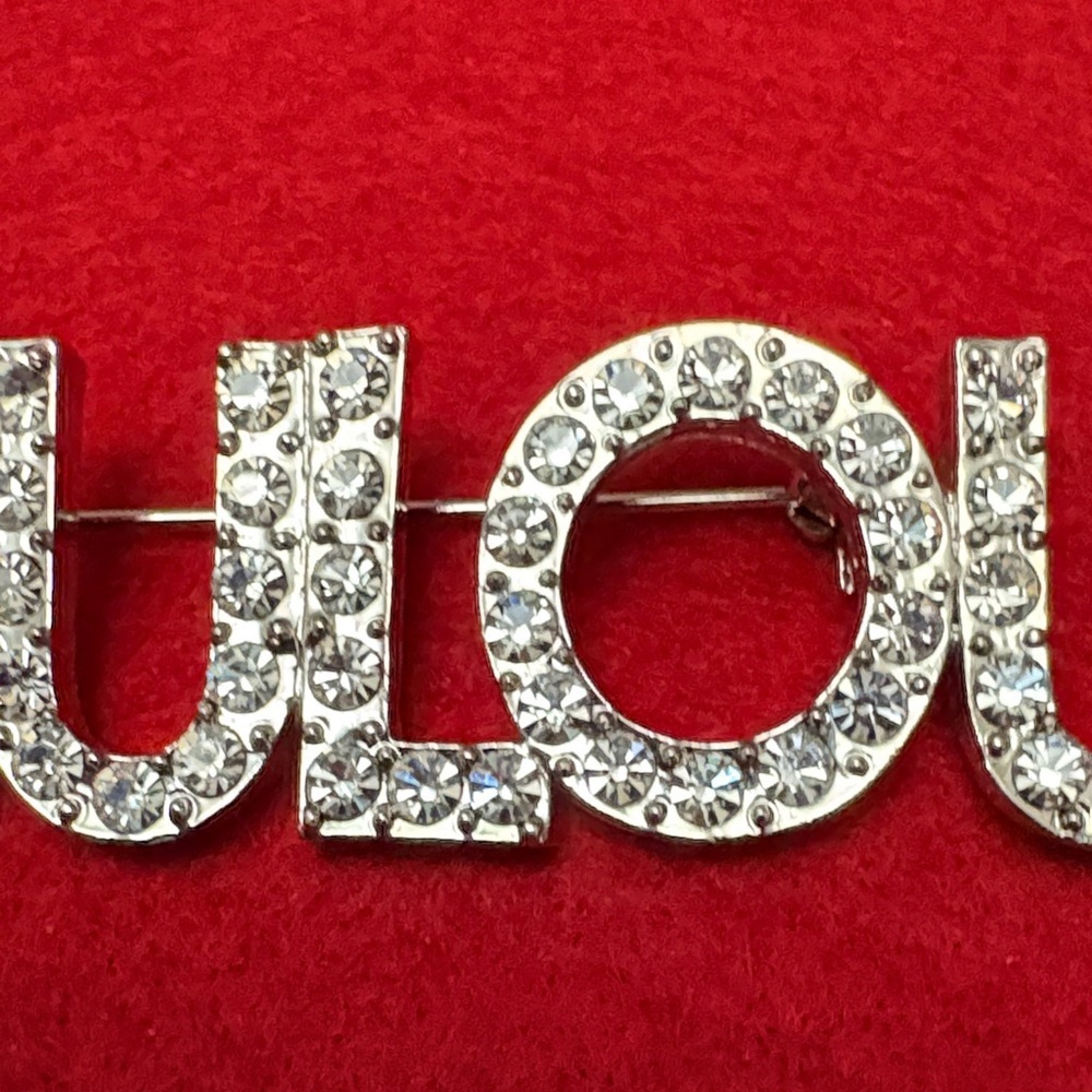 Silver Crystal Brooch With Bling - Picture 5 of 6